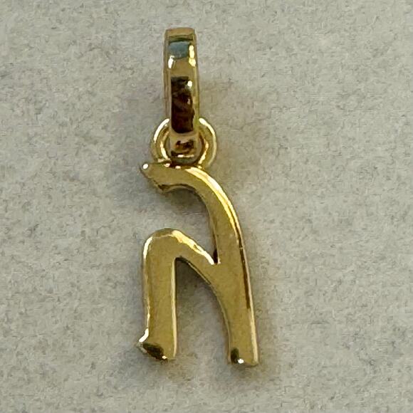 VTG Juicy Couture H Initial Lowercase Script Mini Charm Gold Tone Delicate - Picture 5 of 5